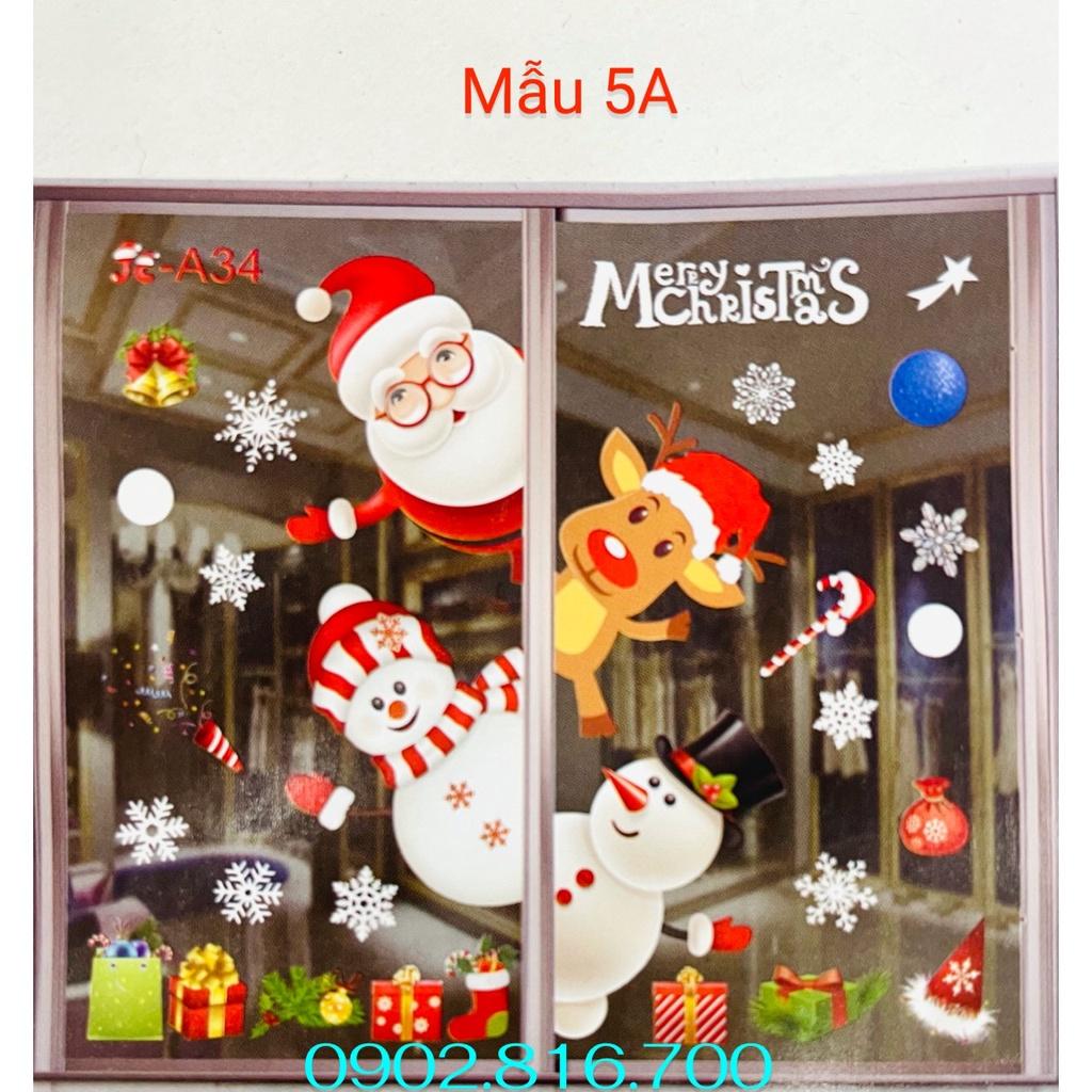 Decan - hình dán dán tường - dán kiếng - dán cửa hình cây thông - ông già noel - người tuyết trang trí noel - giáng sinh