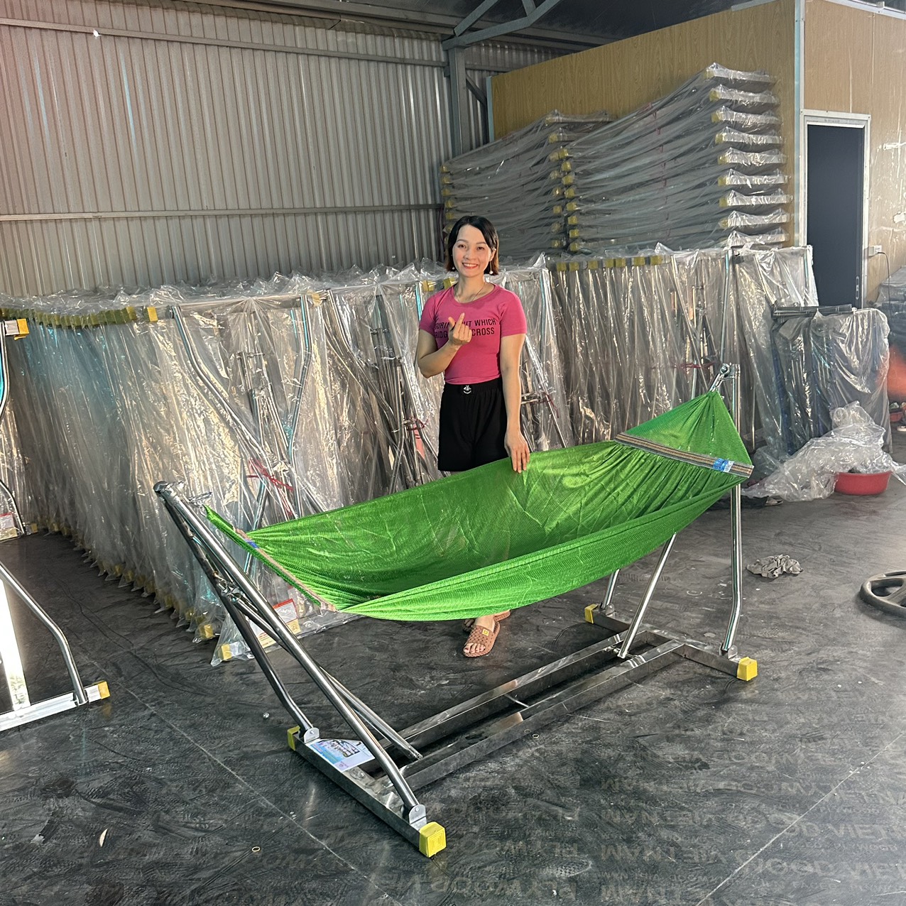 võng khung vuông cao cấp + lưới dày trọn bộ