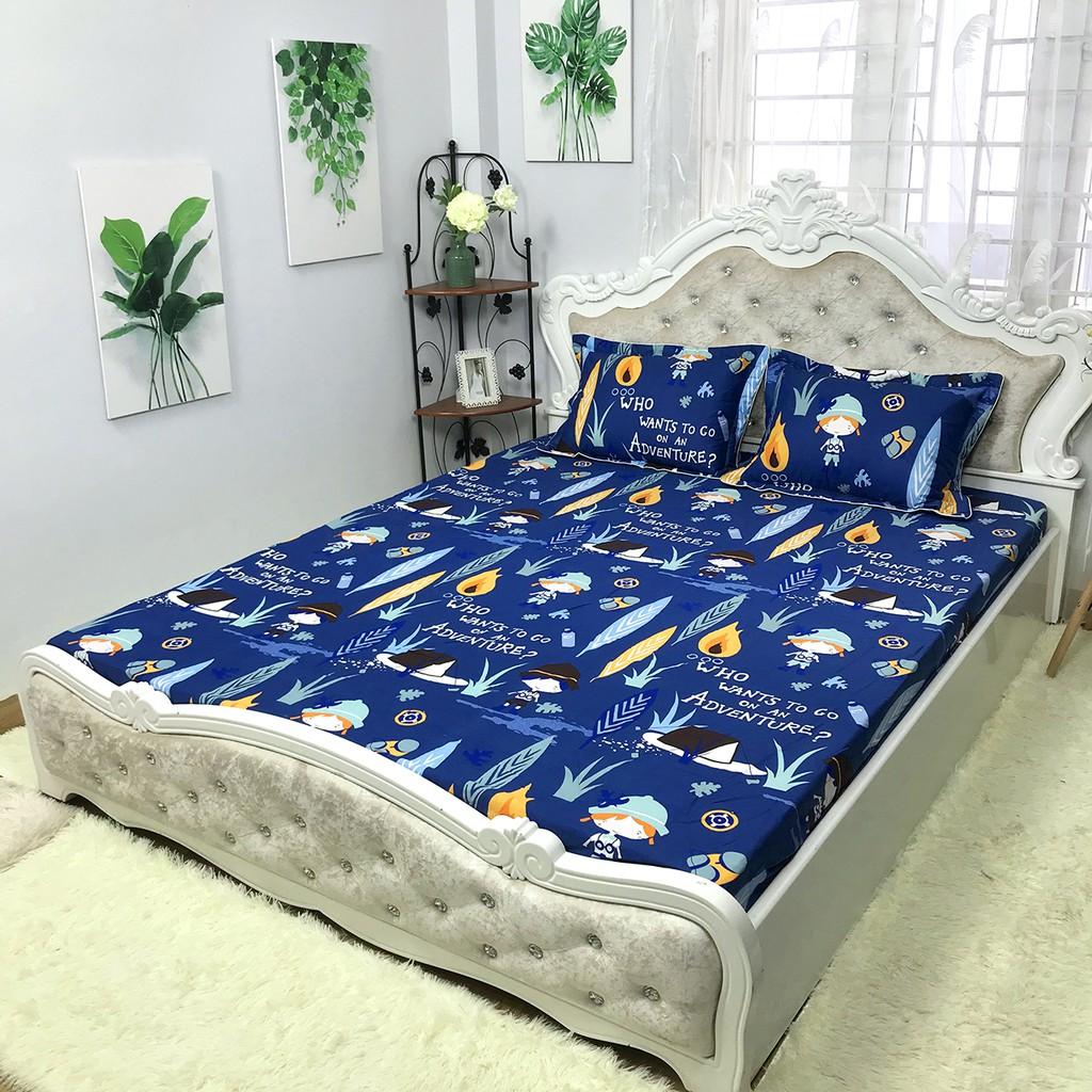 Bộ Ga Gối Cotton 100% Hàng Việt Nam Chất Lượng Cao Mẫu PHIÊU LƯU. Thấm Hút Mồ Hôi Cực Tốt