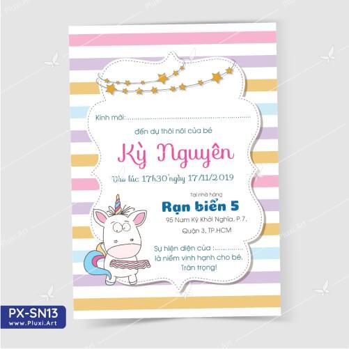 Thiệp thôi nôi – sinh nhật theo yêu cầu Pluxi