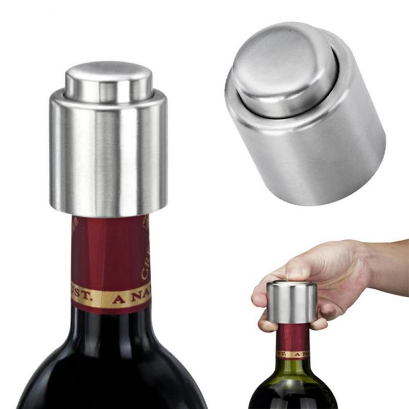1PC Silver Elegant Stainless Steel Bottle Stopper Bar Accessories Champagne Sparkling Wine Oil Sealer Wine Stopper Saver Sealer