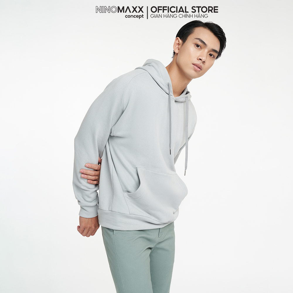 NINOMAXX Áo hoodies Basic Nam chất liệu cotton tay dài 2204005