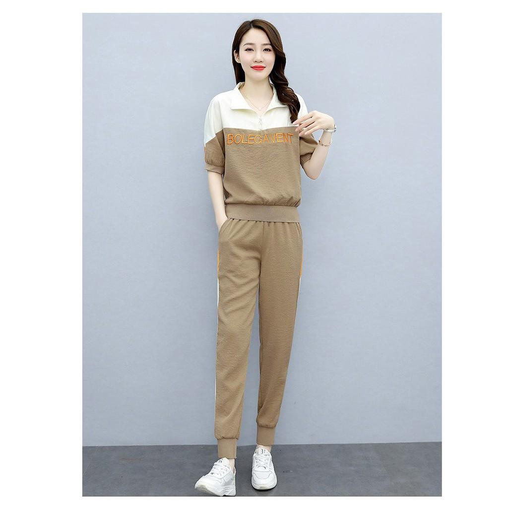Bộ đũi nữ kiểu dáng thể thao quần bo gấu năng động chất vải mềm mát giá tốt nhất