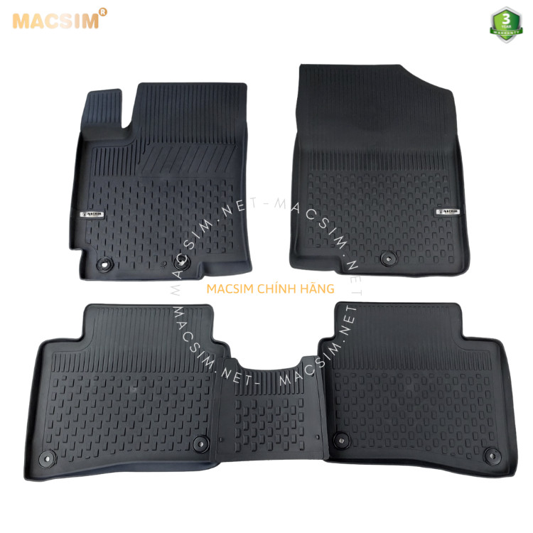 Thảm lót sàn ô tô nhựa TPE Silicon Hyundai Accent Blue 2011+ Black Nhãn hiệu Macsim
