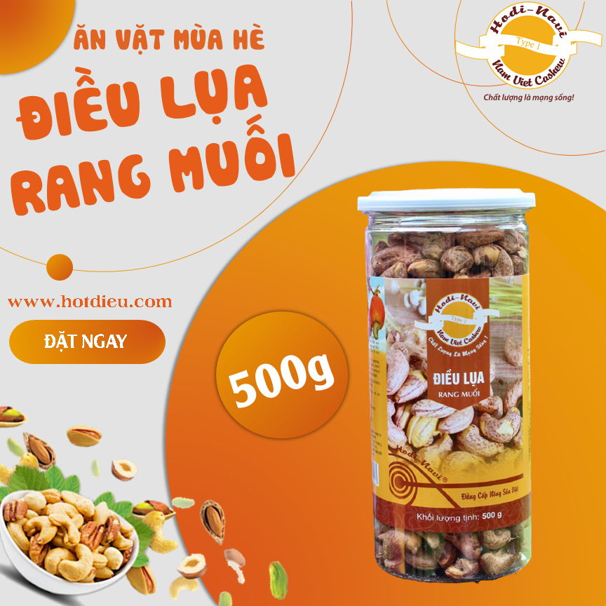 Hạt điều lụa rang muối Hodi - NaVi hũ 500g