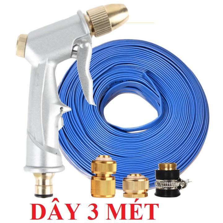 ️ Bộ dây vòi xịt nước rửa xe,tưới cây , tăng áp 3 lần,loại 3m, 5m 206701 đầu đồng,cút đồng,nối đồng