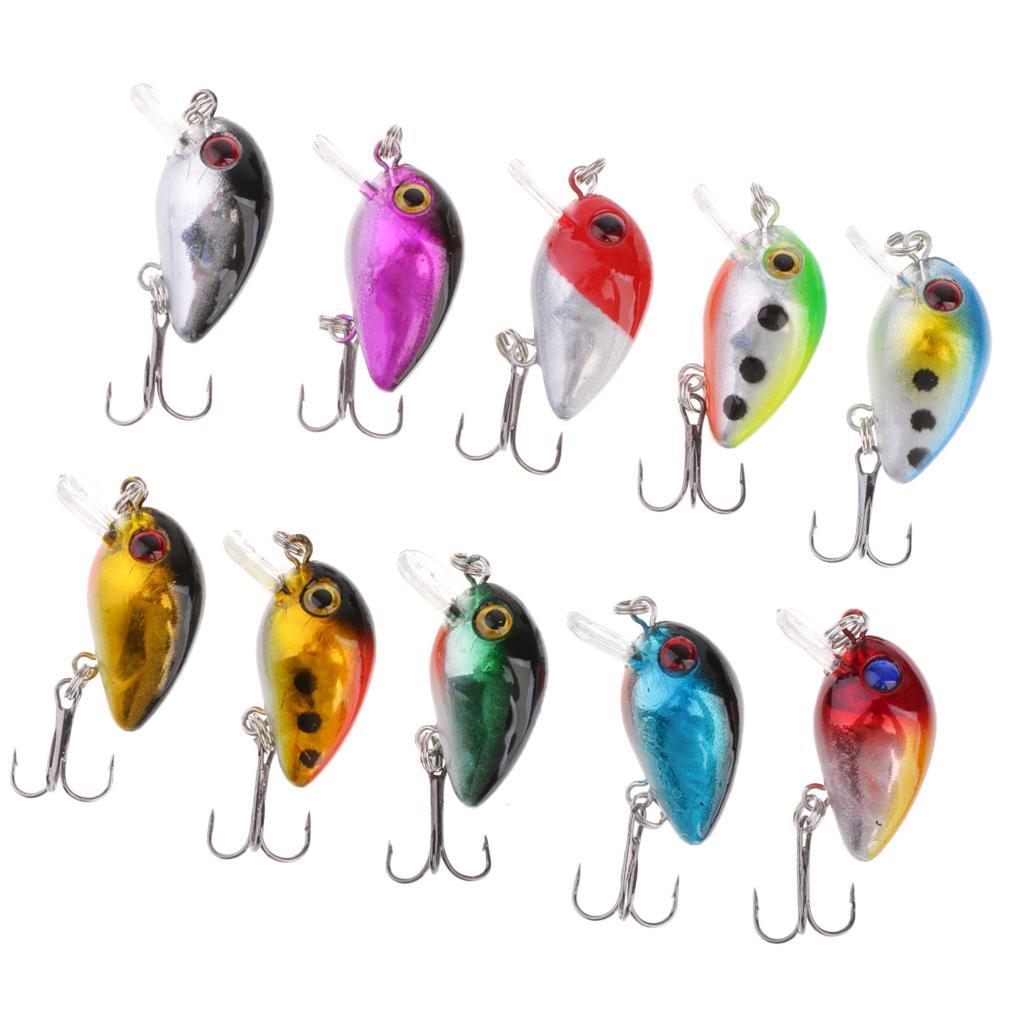 6 Pieces Artificial Metal Fishing Spoon Lures and 10pcs Crankbait Hard Lures