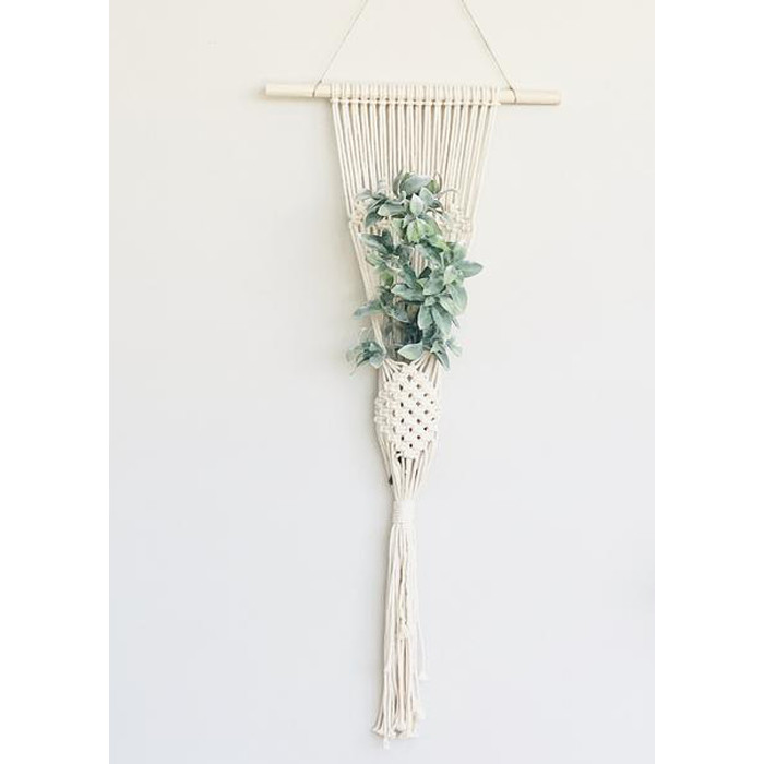 Thảm Treo Chậu Cây Trang Trí Macrame TTC02 - Sản Phẩm Handmade, Dùng Treo Tường Decor Trong Nhà Ở, Văn Phòng Làm Việc, Homestay, Quán Cà Phê