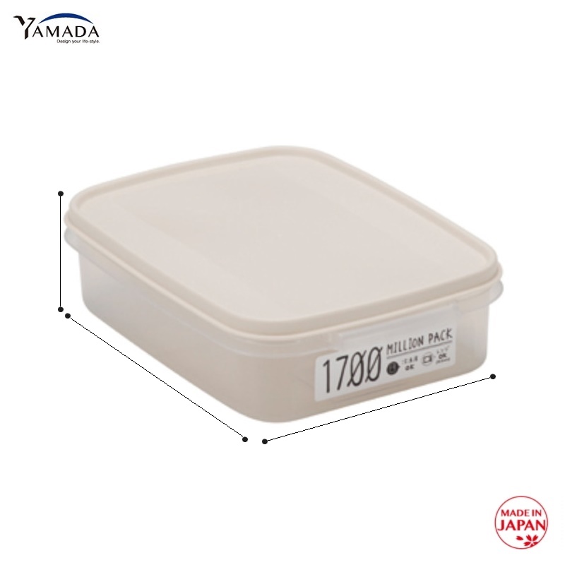 Hộp nhựa nắp mềm YAMADA 1.7L size L, sử dụng được trong lò vi sóng - nội địa Nhật Bản ( giao màu ngẫu nhiên )