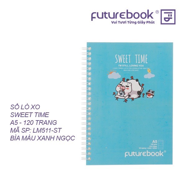FUTUREBOOK -Sổ Lò Xo Bìa Mềm A5-Dòng Kẻ Ngang-Định Lượng 100GSm-120 Trang. MSP LM511