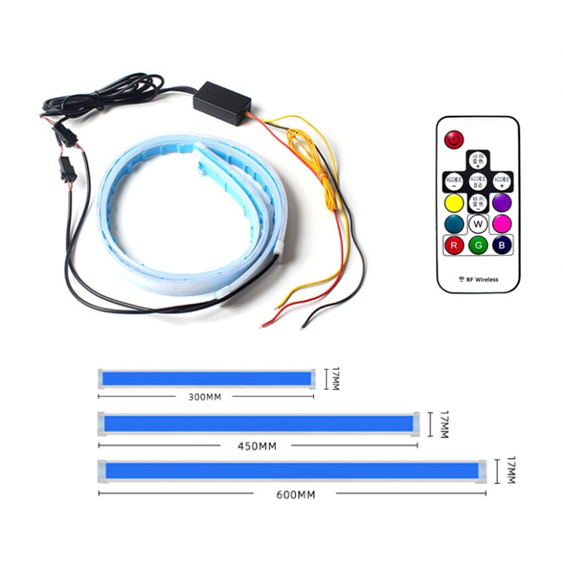 2 cái siêu mịn DRL siêu mỏng chạy ban ngày Ánh sáng chảy Rẽ LED DRL chống thấm nước DRL linh hoạt Hướng dẫn ống mềm cho ô tô Dải đèn LED cho đèn pha