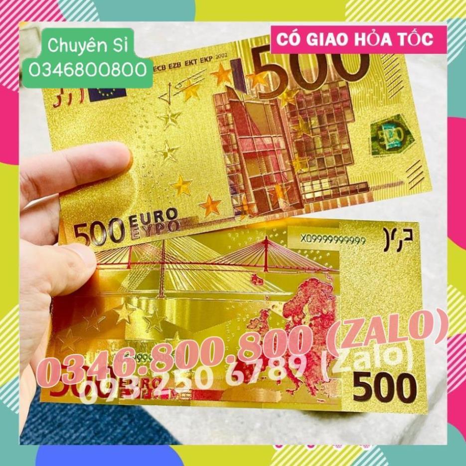 Tờ Tiền Kỉ Niệm 500 EURO Plastic Mạ Vàng Lì Xì Tết May Mắn