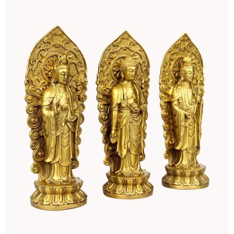 Bộ 3 pho Tượng Tam thế Phật bằng đồng cỡ trung