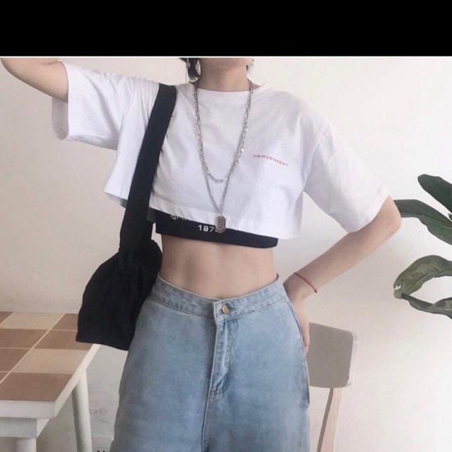 Áo croptop 1974 nữ sexi, Chất liệu cotton mềm mịn, loại ngắn kết hợp 2 trong 1, họa tiết bắt mắt thời trang, form free size, màu sắc đơn giản, hàng đẹp