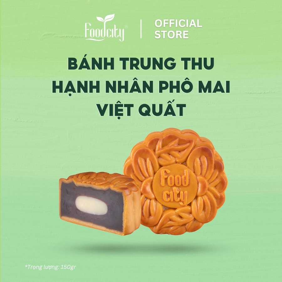 [Dòng bánh chay] Bánh trung thu Hạnh nhân phô mai Việt quất 150gr - FoodCity Việt Nam