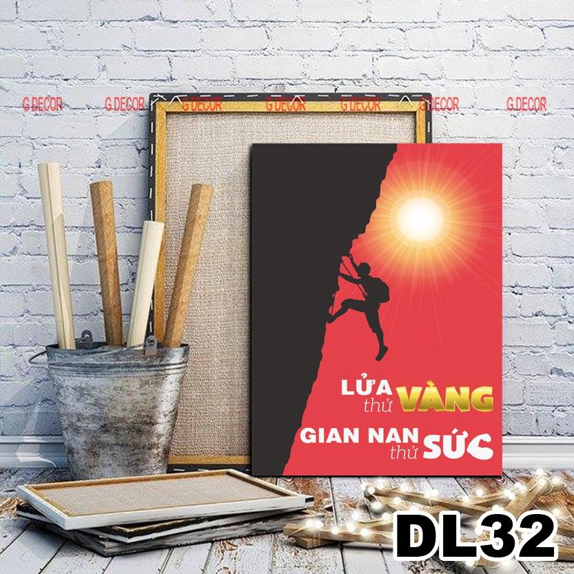 Tranh treo tường canvas 1 bức tạo động lực, tranh slogan trang trí văn phòng, tranh cổ động treo phòng làm việc, chữ 03