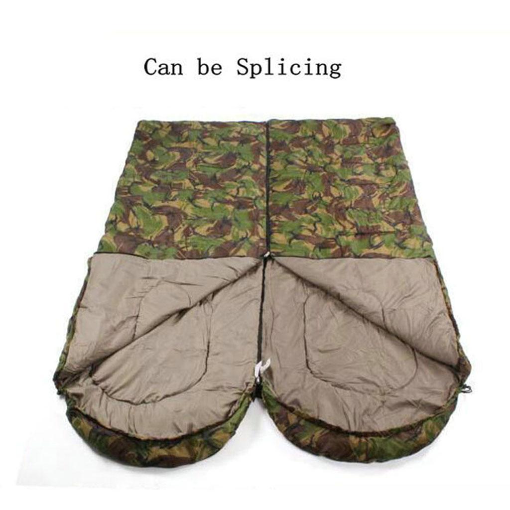 Outdoor Camping Hiking Envelope Single Sleeping Bag Zipper Pouch with Compression Sack for Travel Backpacking