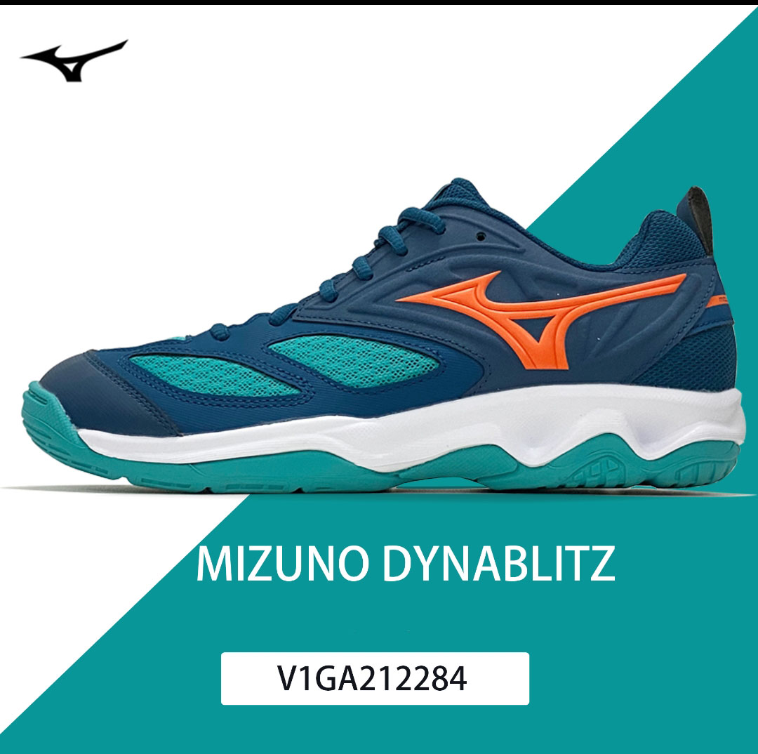 Giày cầu lông Mizuno chính hãng Dyna Blit Z V1GA212284 mẫu mới màu xanh-tặng tất thể thao bendu