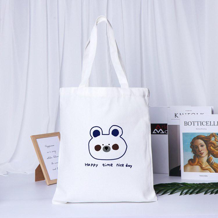 Túi xách nữ Tote In Gấu Happy Time | CoolZy