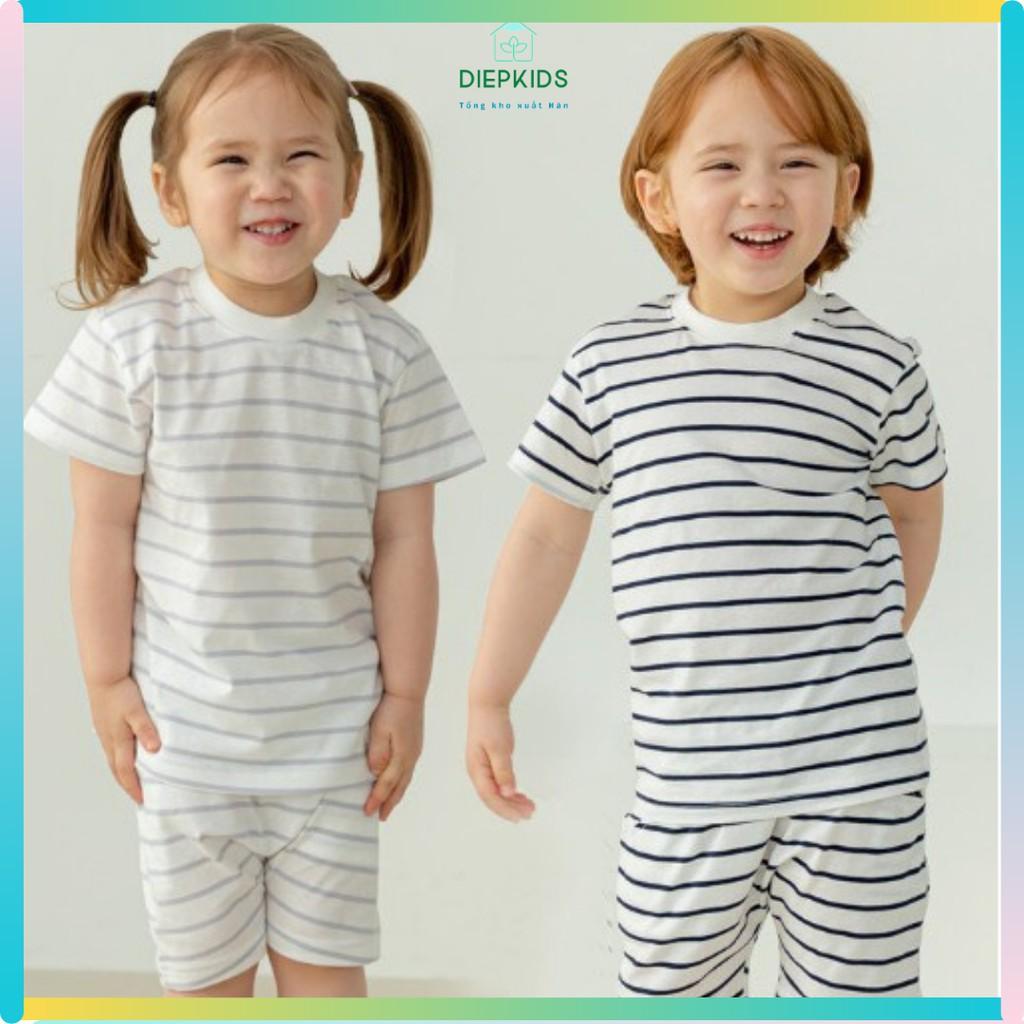 Bộ cộc tay bé trai bộ cộc tay cho bé gái  đẹp cotton mát lạnh kẻ sọc SOC1621