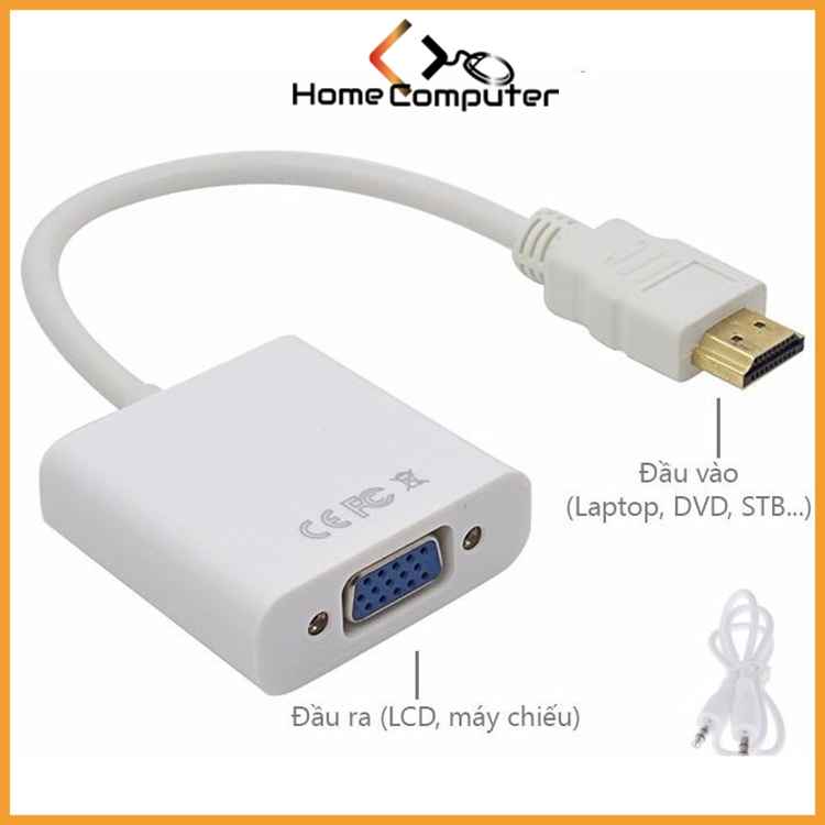 Cáp Chuyển Đổi HDMI Ra VGA-AV. Hdmi To Vga Có Âm Thanh, Hàng Chất Lượng - Âm Thanh Chân Thực, Hình Ảnh Sắc Nét