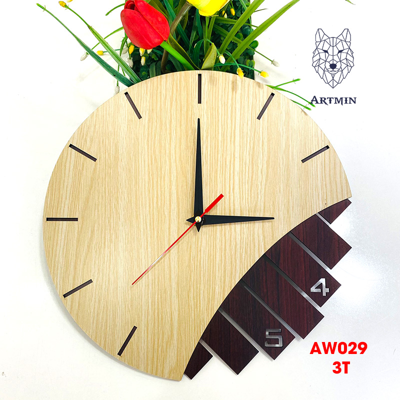 AW029 - Đồng Hồ Gỗ Decor Đương Đại – Đồng Hồ Treo Tường Trang Trí Nhà Đẹp