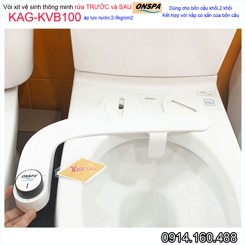 Bộ vòi xịt rửa thông minh onspa KAG-KVB100 sản phẩm thế hệ mới cao cấp, vòi xịt rửa vệ sinh lắp cho 90% bồn cầu Việt Nam dùng cho người già và trẻ em