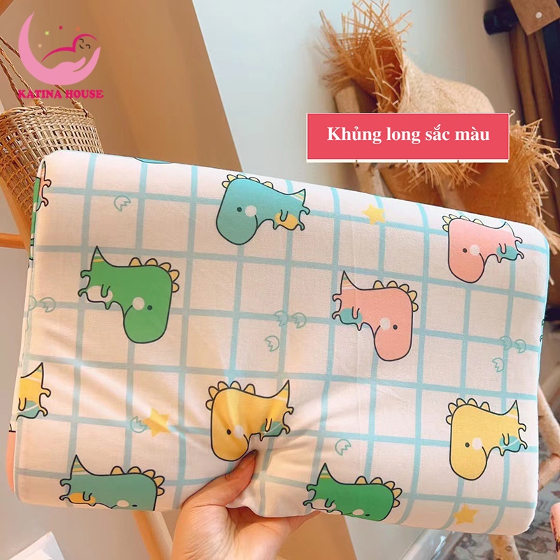 Gối cao su non cho bé 30x45cm, có lỗ thông hơi thoáng khí, mềm mát, thấm hút tốt