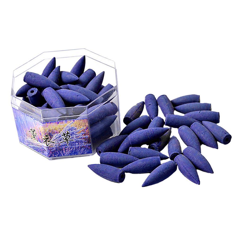 Incense Burner Backflow Censer Tower Holder +70pcs Lavender Incense Cone