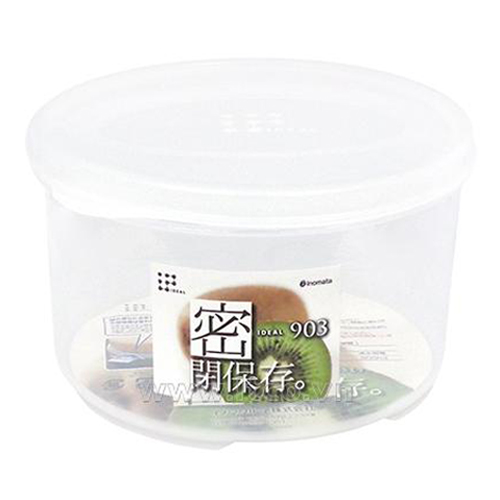 Hộp nhựa đựng thực phẩm 830ml loại tròn có nắp nội địa Nhật Bản