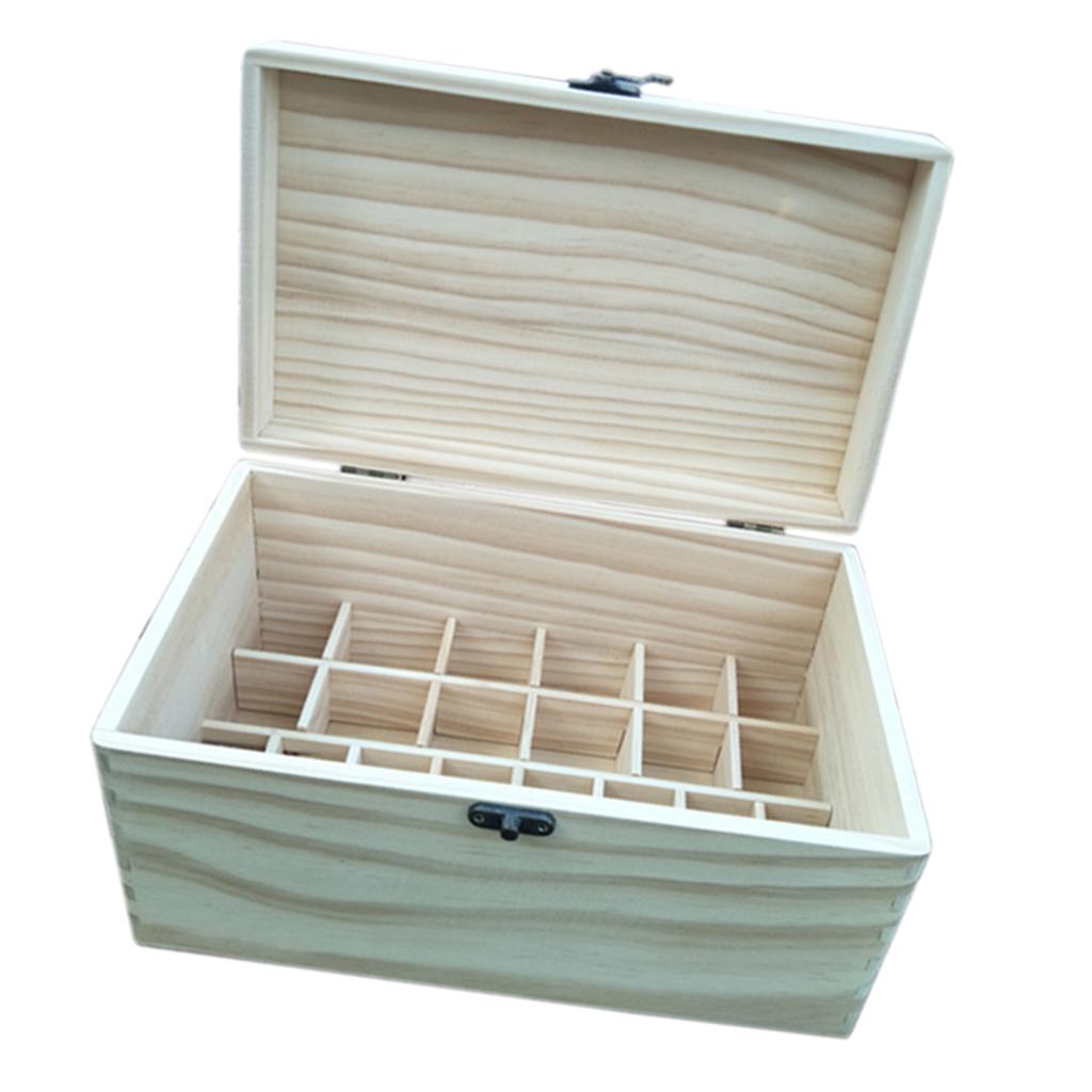 28 Slots Essential Oil Wooden Box Organizer Wood Storage Case for 30ml/10ml