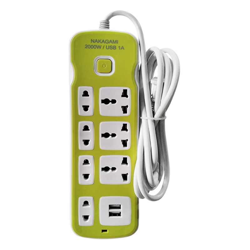 Ổ Cắm Điện Nakagami 2 USB + Ổ Cắm Đa Năng -Dây 2m