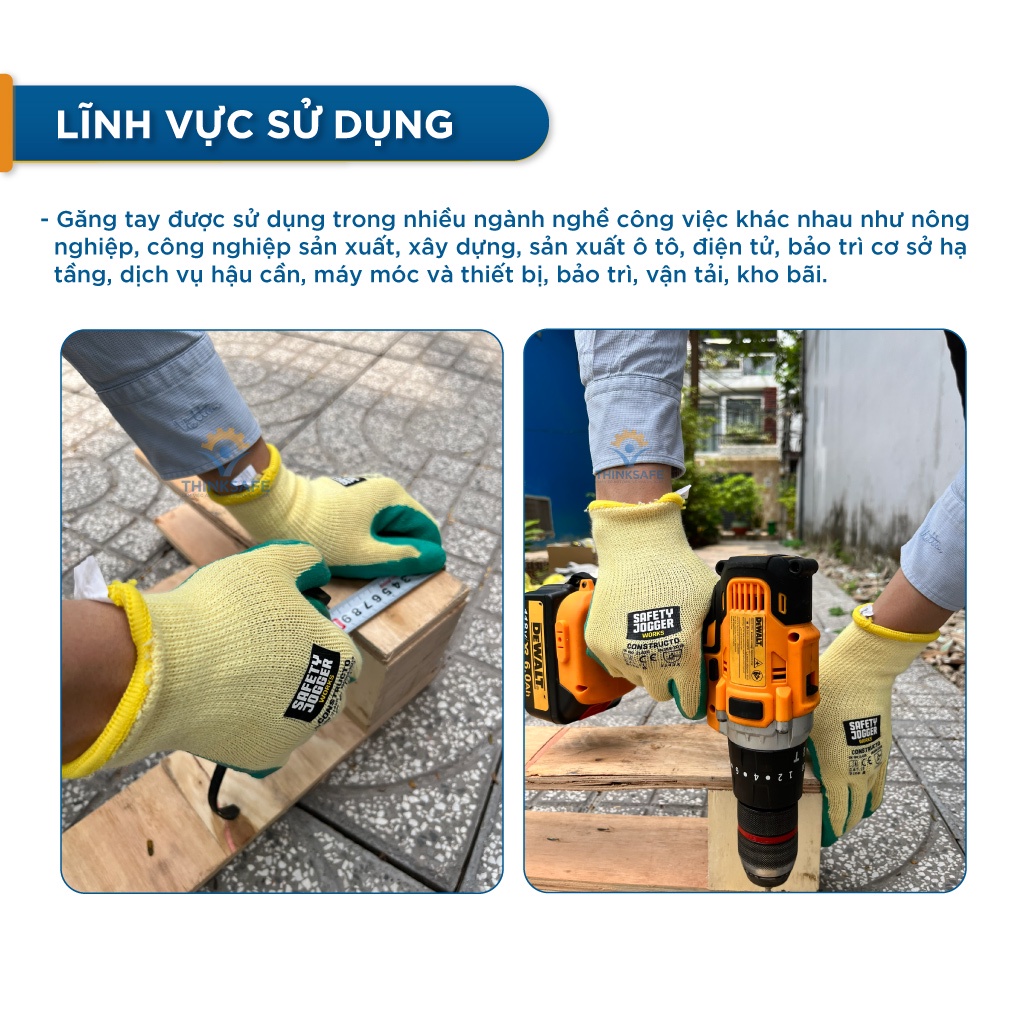 Găng tay đa dụng siêu bám Safety Jogger Constructo bao tay thoáng khí ôm tay sử dụng đa năng