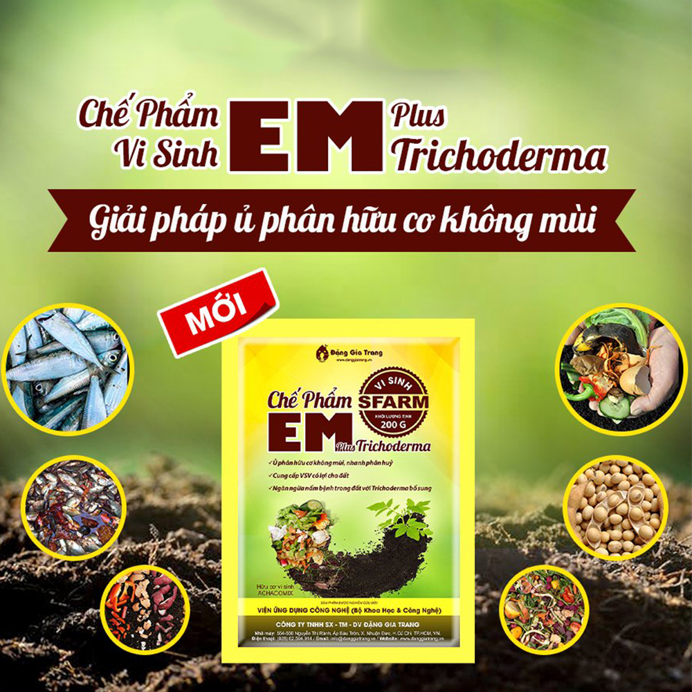 Chế phẩm EM Plus Trichoderma Sfarm - Gói 200gram