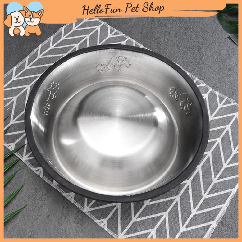 Bát ăn Inox cho chó mèo, có đế cao su chống trơn trượt