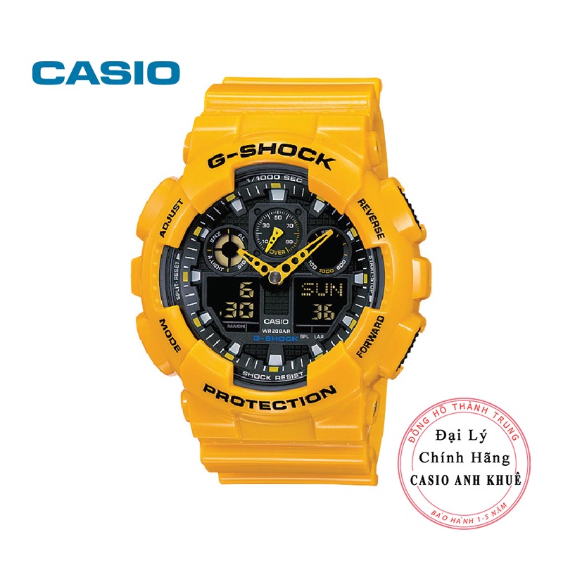Đồng Hồ Nam Casio G-Shock Nam GA-100A-9A Vỏ Vàng Chính Hãng