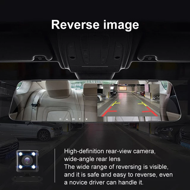 Camera hành trình ô tô Gương chiếu hậu 4.3 inch gương chống chói video FullHD 1080P sắc nét - Camera kép trước và sau