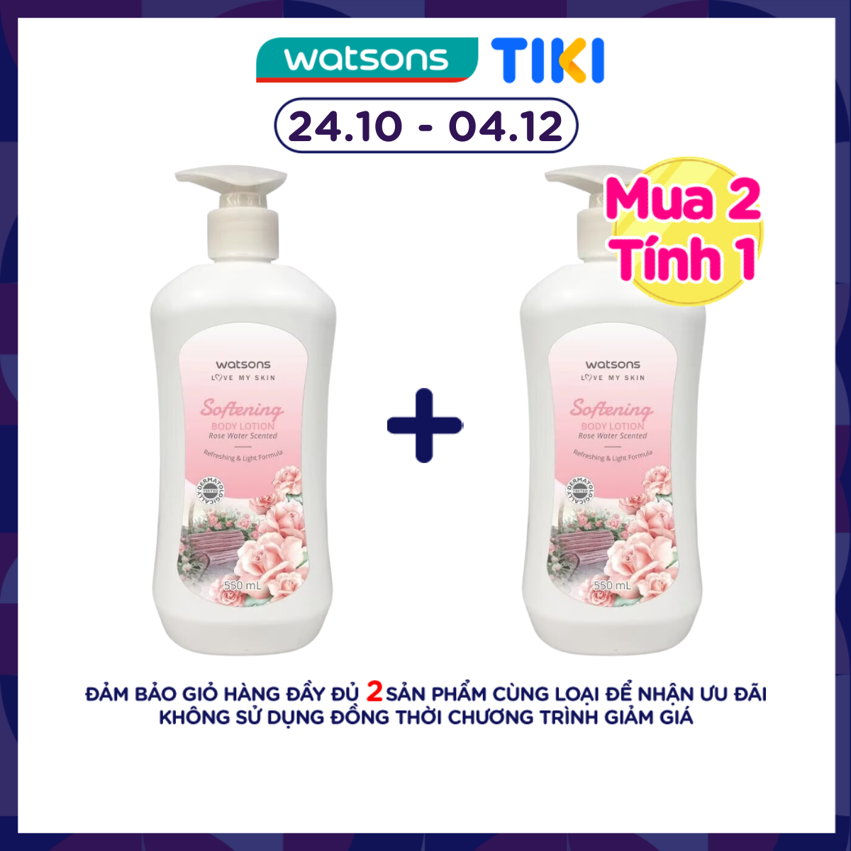 Sữa Dưỡng Thể Watsons Chiết Xuất Từ Hoa Hồng Giúp Làm Mịn Da 550ml