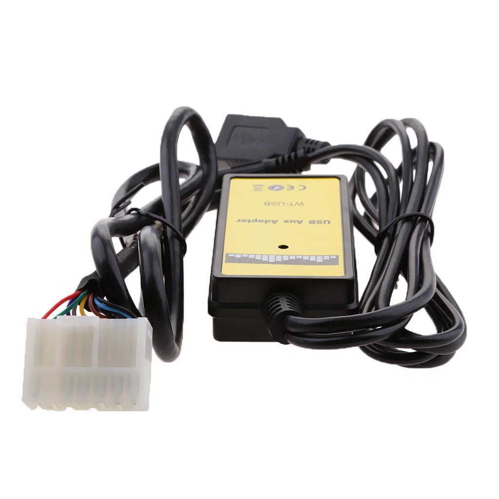 Car USB 3.5mm MP3 Player Interface Adapter AUX Input For
