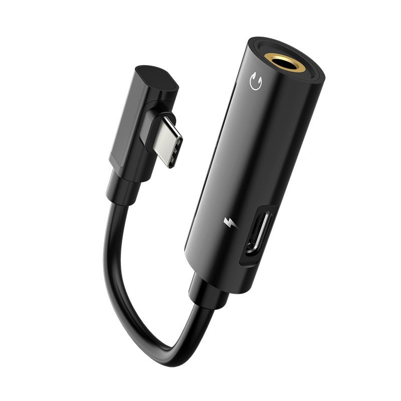 Cáp chuyển đổi Hoco LS19 từ USB Type-C sang USB Type-C + Audio 3.5mm ( Đen) - Hàng chính hãng