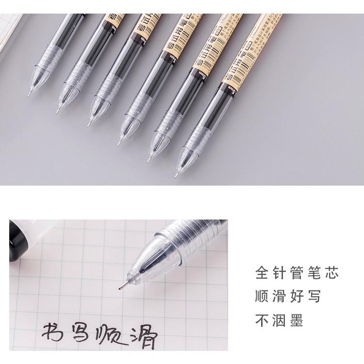 Bút gel đen xanh đỏ viết đều mực văn phòng phẩm hộp 12 bút