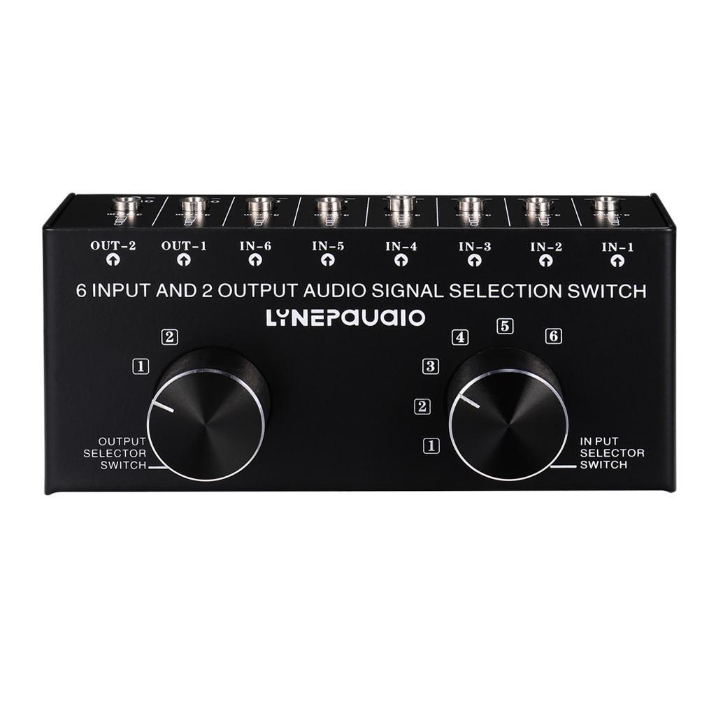 3.5mm Switcher Switch Box Selector 2Input Video Audio Game Console 6Output