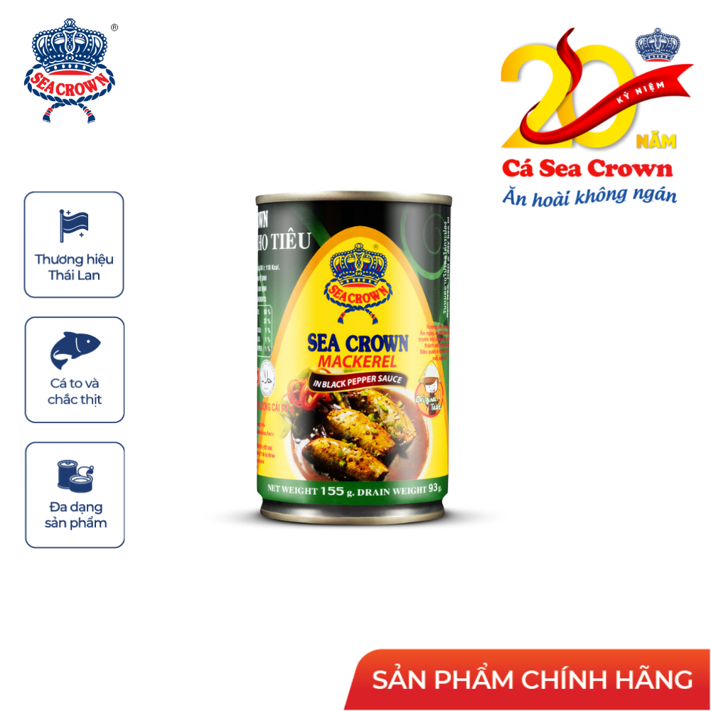 Cá hộp Sea Crown cá Nục kho tiêu-Lốc 5 lon