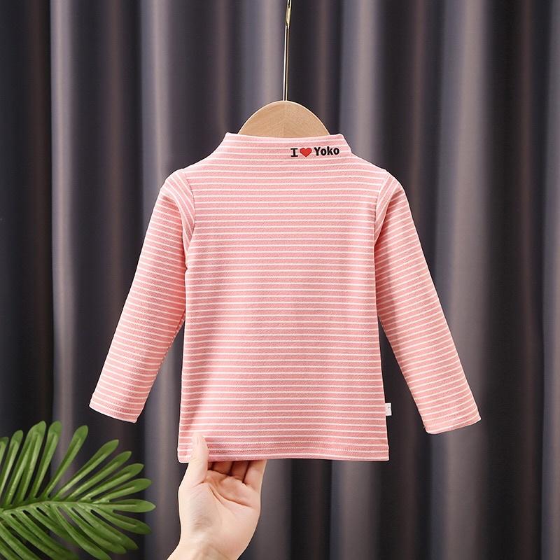 Áo cao cổ giữ nhiệt cho bé trai bé gái hàng cotton dày dặn ấm áp