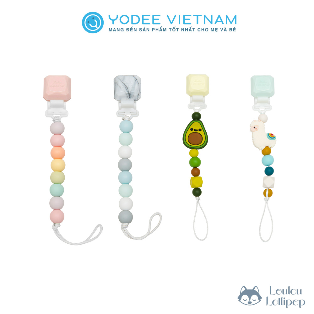 Loulou Lollipop Dây đeo núm ti silicone mềm mại, an toàn cho bé, phù hợp với mọi loại núm ti
