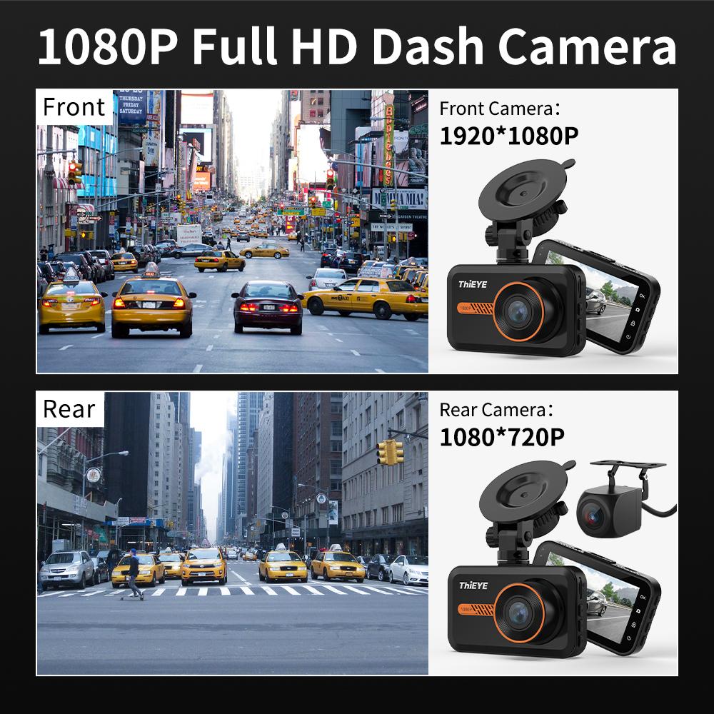 Thieye 1080p Dash Cam HD Video Recorder 3.0 inch Hỗ trợ cam phía sau máy ảnh xe hơi xe hơi DVR 24H Đỗ xe tự động ghi màu tên: Carbox6