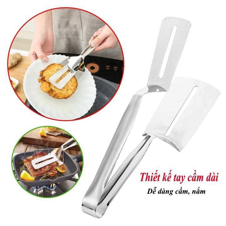 Kẹp gắp đồ ăn bằng inox- Kẹp gắp tiện dụng, thông minh, an toàn