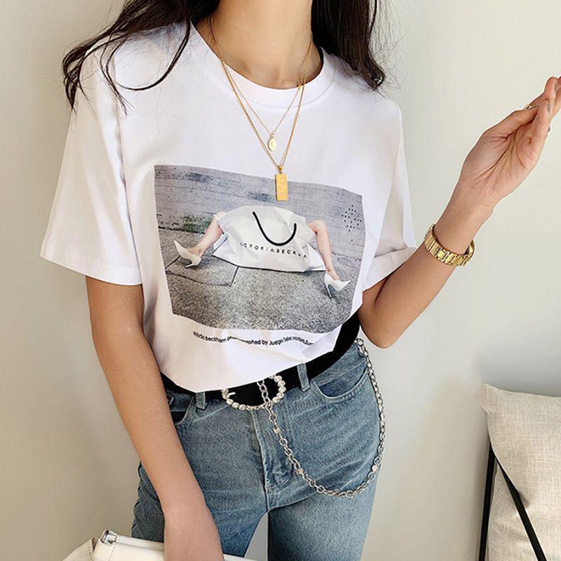 Áo Thun Nữ Cổ Tròn Ngắn Tay