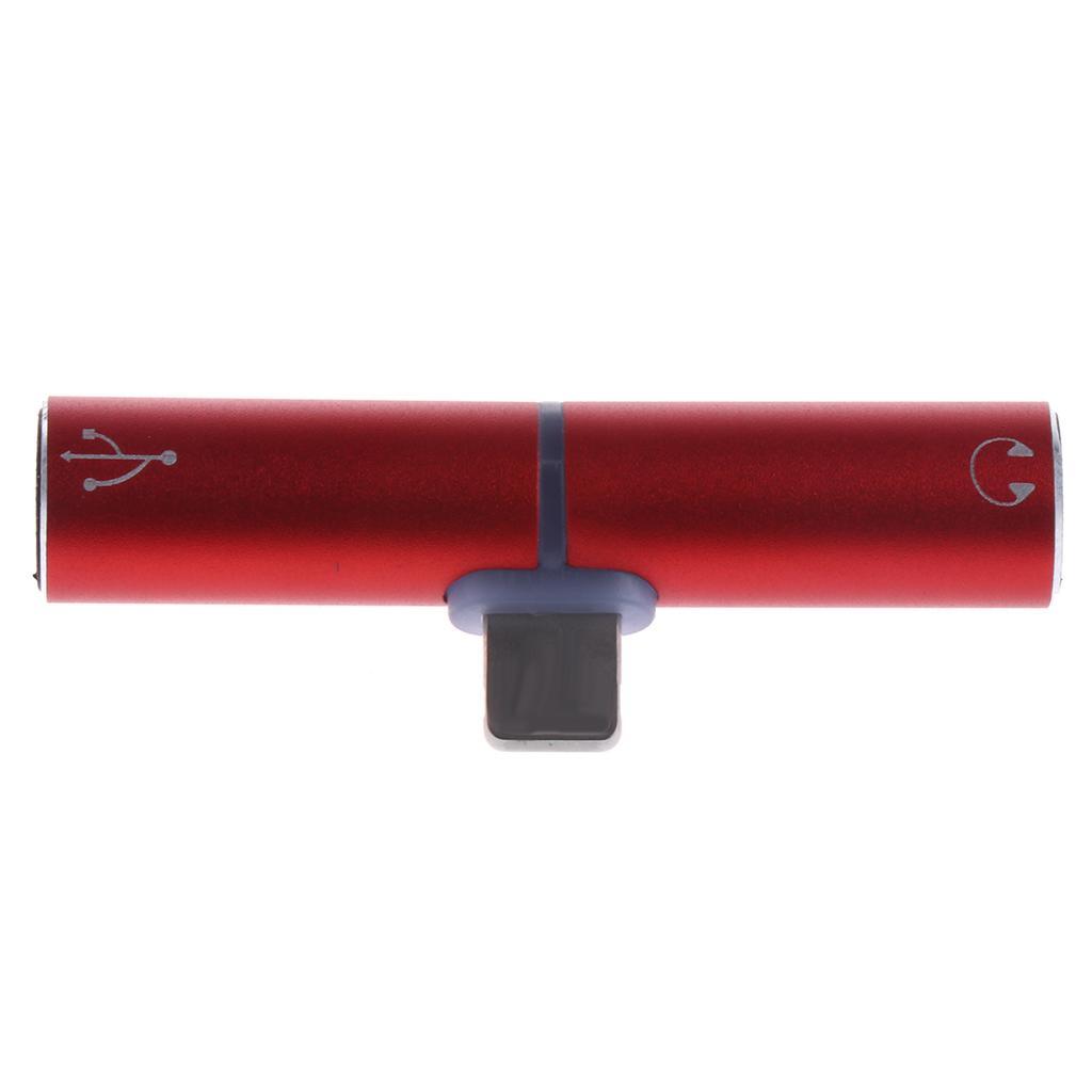 Aluminum Charger Audio Headphone Jack Adapter with Led Indicator Light
