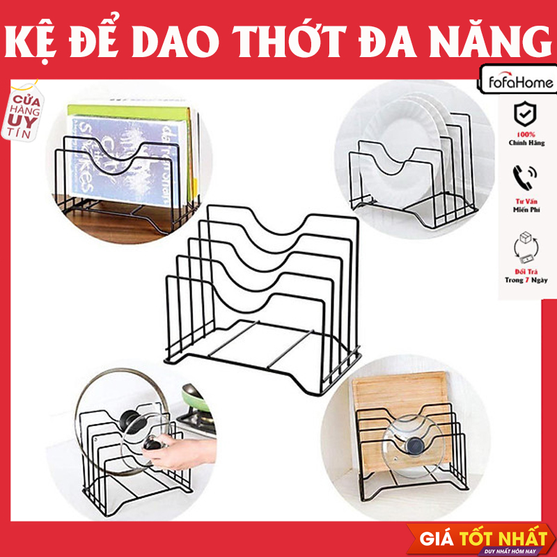 Kệ, Giá Cài Vung Nồi, Cài Dao Thớt ( Sơn Tĩnh Điện Không Gỉ), Đồ Dùng Trong Nhà Bếp Giá Sắt Để Thớt, Vung Nồi 4in1